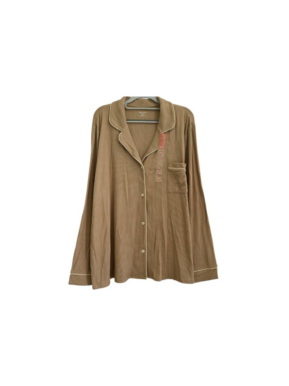 NWT State of Day Ribbed Jersey Pajama Top Sz XL Cave Notched Collar Sleepwear